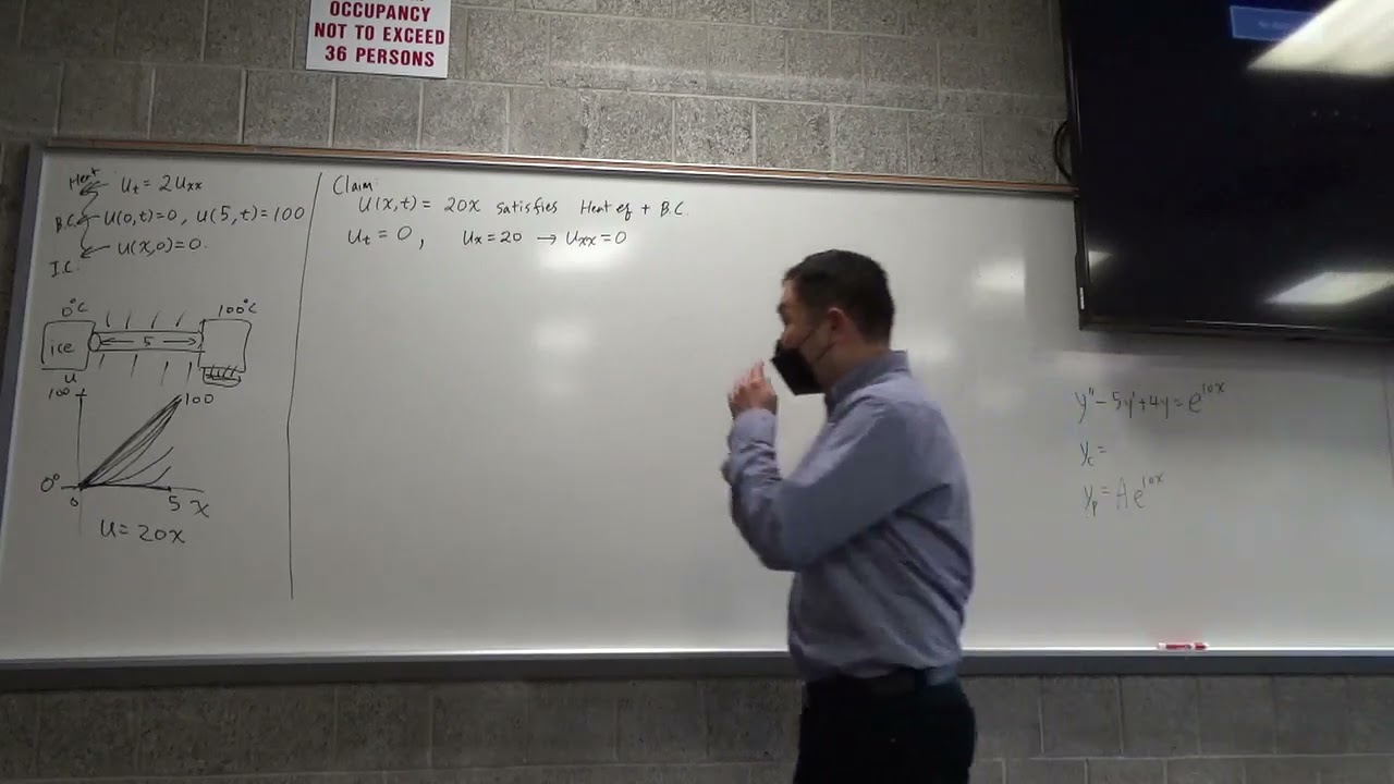 Heat equation when boundary value is not zero