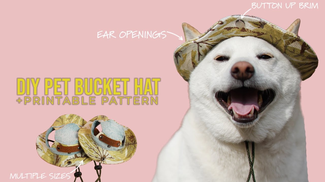 DIY Pet Bucket Hat + PRINTABLE PDF SEWING PATTERN (Easy Step by Step Sewing Project) 🧵