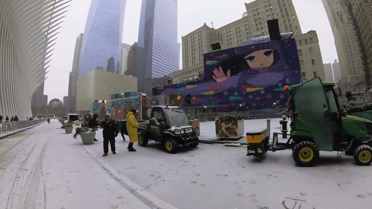 NYC Walk: World Trade Center and City Hall (Snow)