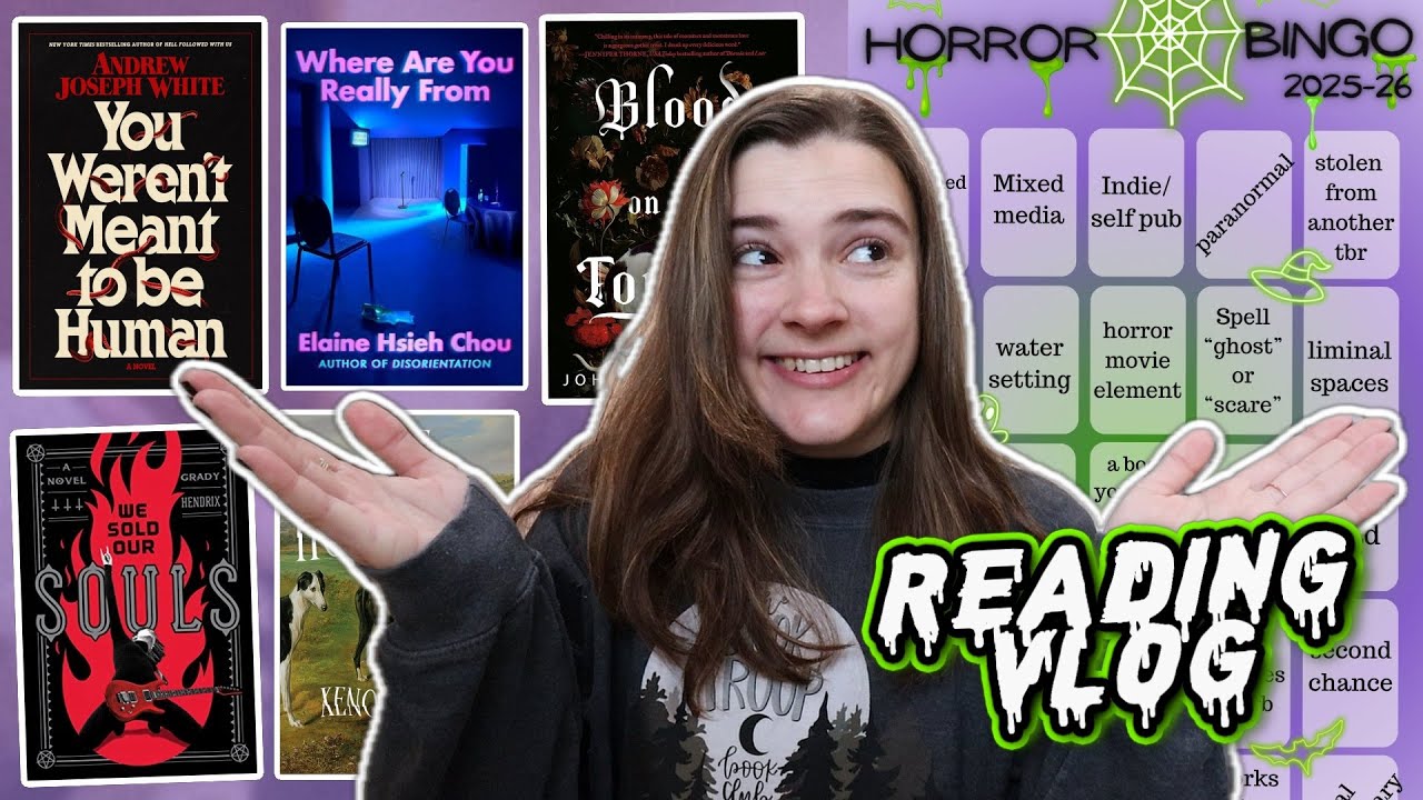 Reading 5 Horror Books to get a HORROR BINGO 📚💀🧛🏼&zwj;♂️👻🎯 [reading vlog and challenge]