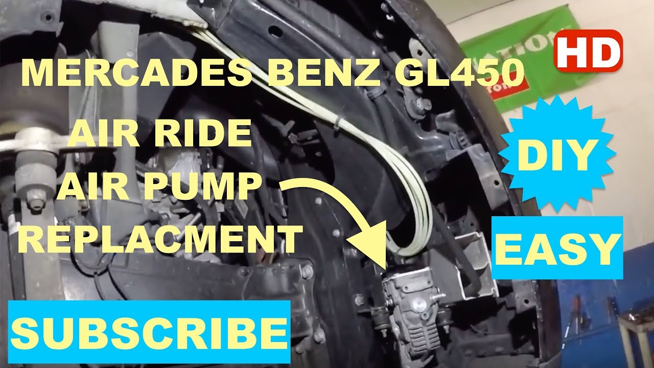 How to replace Air suspension pump, air suspension compressor on Mercades Benz GL450