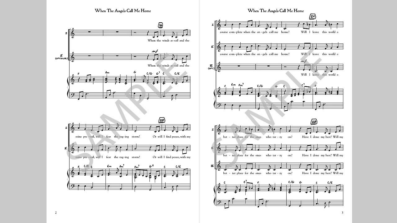 When The Angels Call Me Home - MusicK8.com Choral Octavo