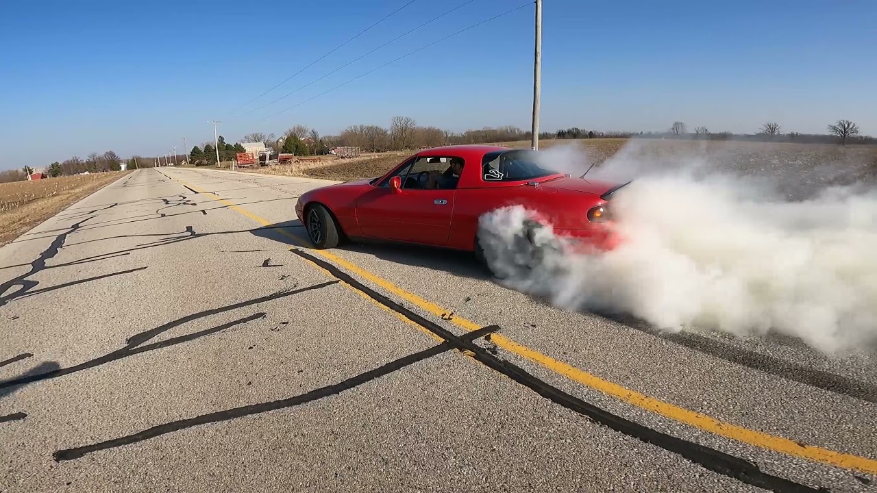 250hp Turbo Flyin’ Miata - MASSIVE BURNOUTS!