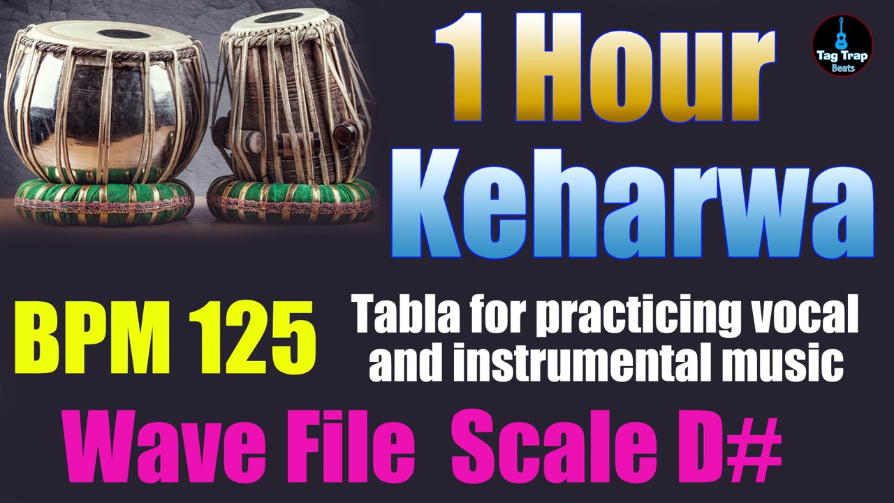 Taal Keharwa loop 1 hour high quality - Tabla for practicing vocal and instrumental music