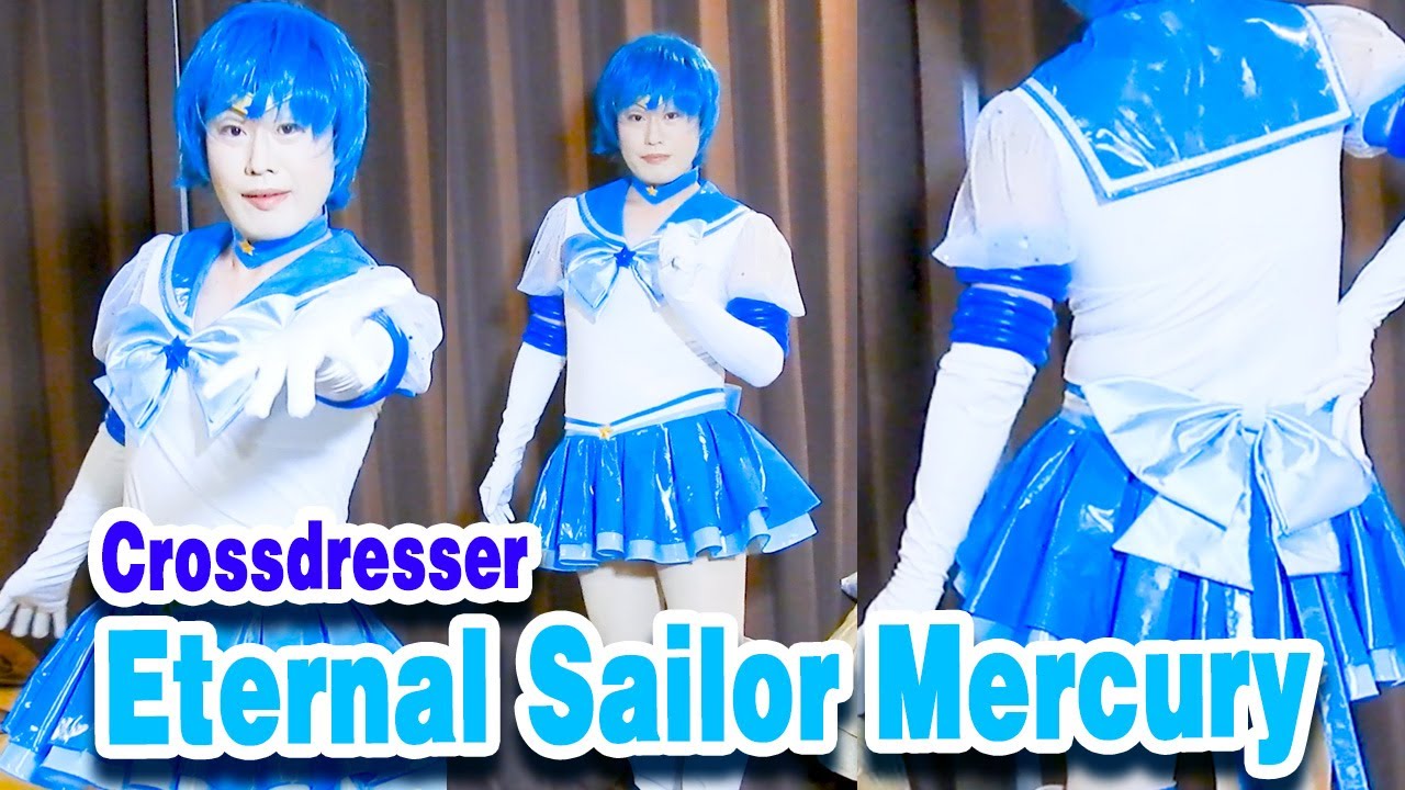 Eternal Sailor Mercury Cosplay – Enamel Cosplay Suits! | Japanese Crossdresser Part-10- [Ozaki Suzu]