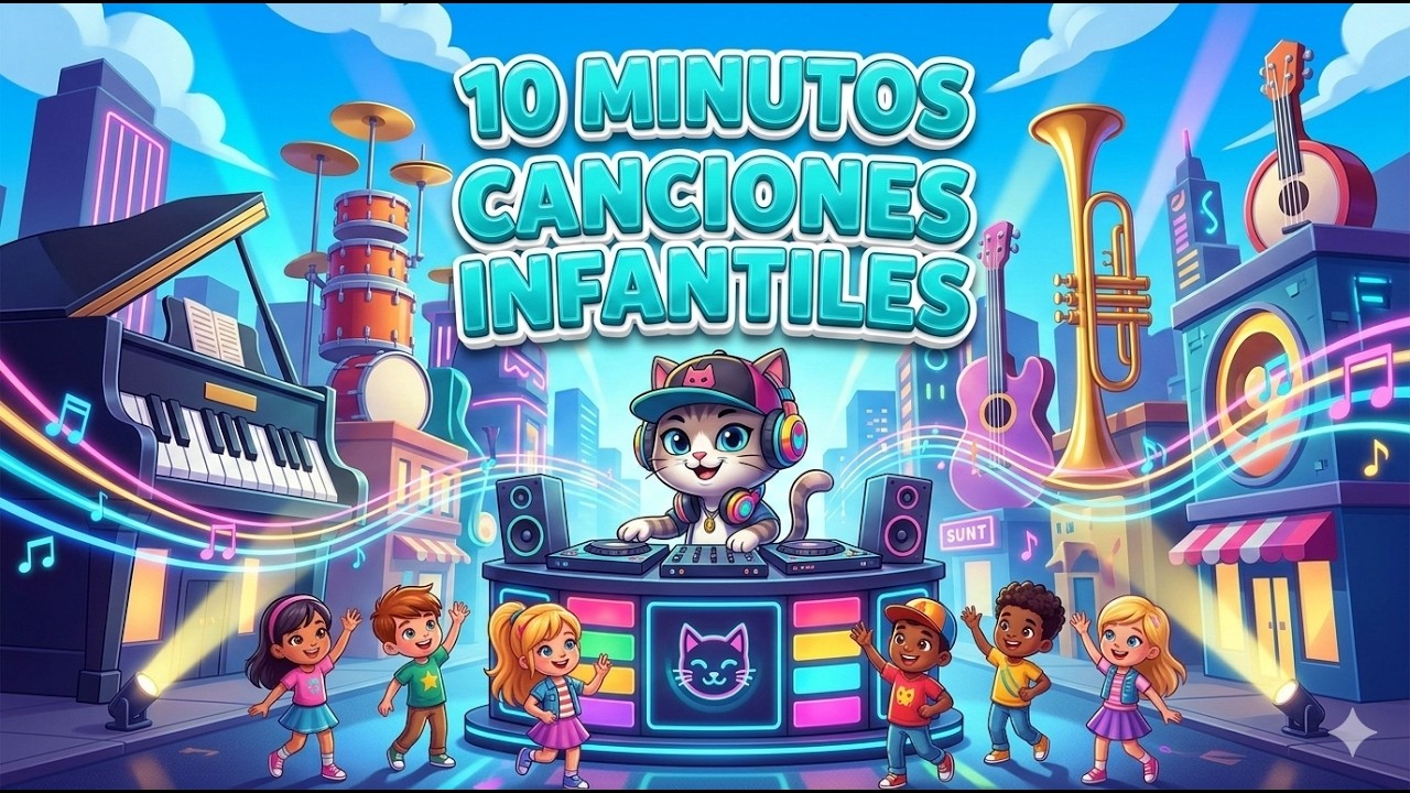 🎈 10 Minutos de Canciones Infantiles Alegres 🎵 Música Divertida para Niños 👶🌈