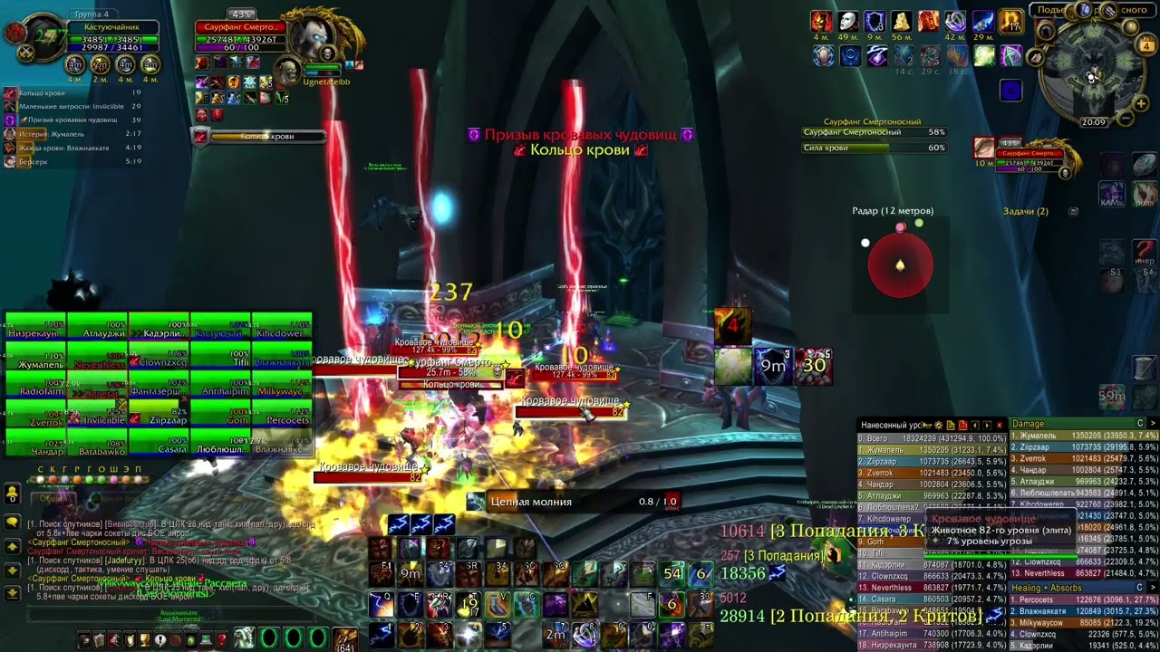 Элем/Elemental shaman 21.4k dps Саурфанг/Saurfang