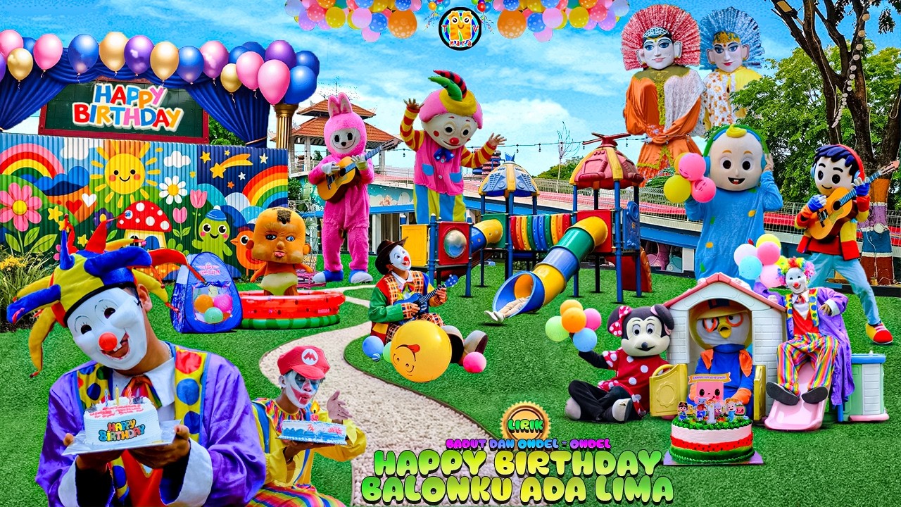 BADUT ULANG TAHUN DAN ONDEL ONDEL JOGET ULTAH‼️HAPPY BIRTHDAY & BALONKU ADA LIMA VERSI LABUBU JOGET
