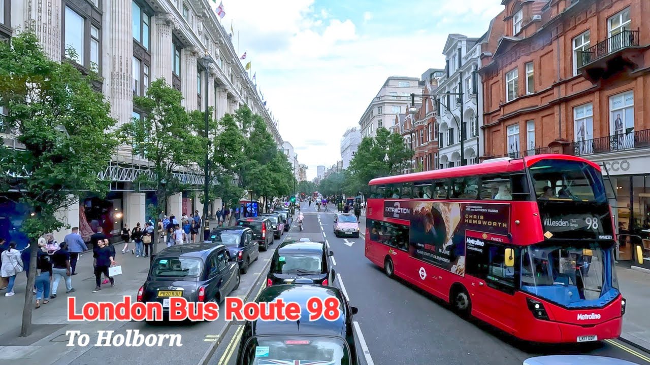 London Double-Decker Bus Adventure: A Summer Sunday Journey to Oxford Street on Route 98