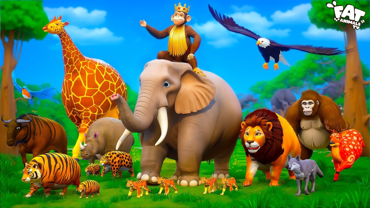 King Monkey's Magical Reign: Wild Animals Turn into Servants | Funny Animal Kingdom!