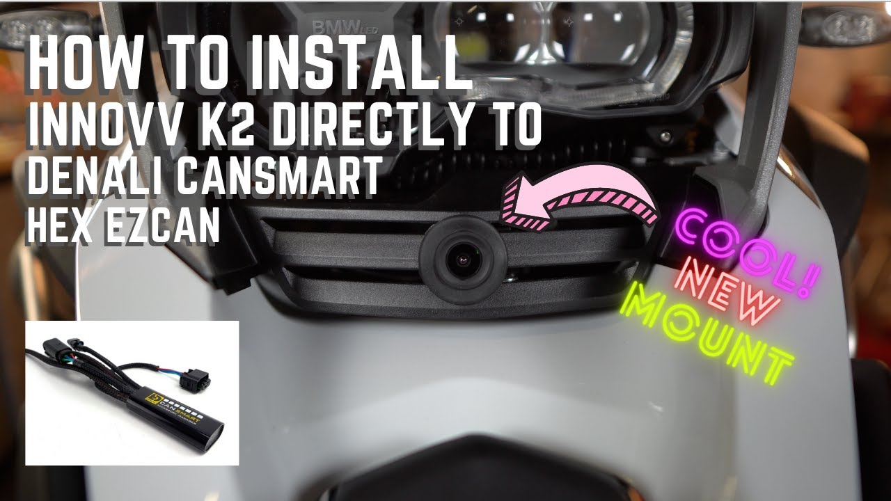 HOW TO CONNECT INNOVV K2 TO CANSMART OR HEX EZCAN. + NEW R1250GSA FRONT MOUNTING POSITION.