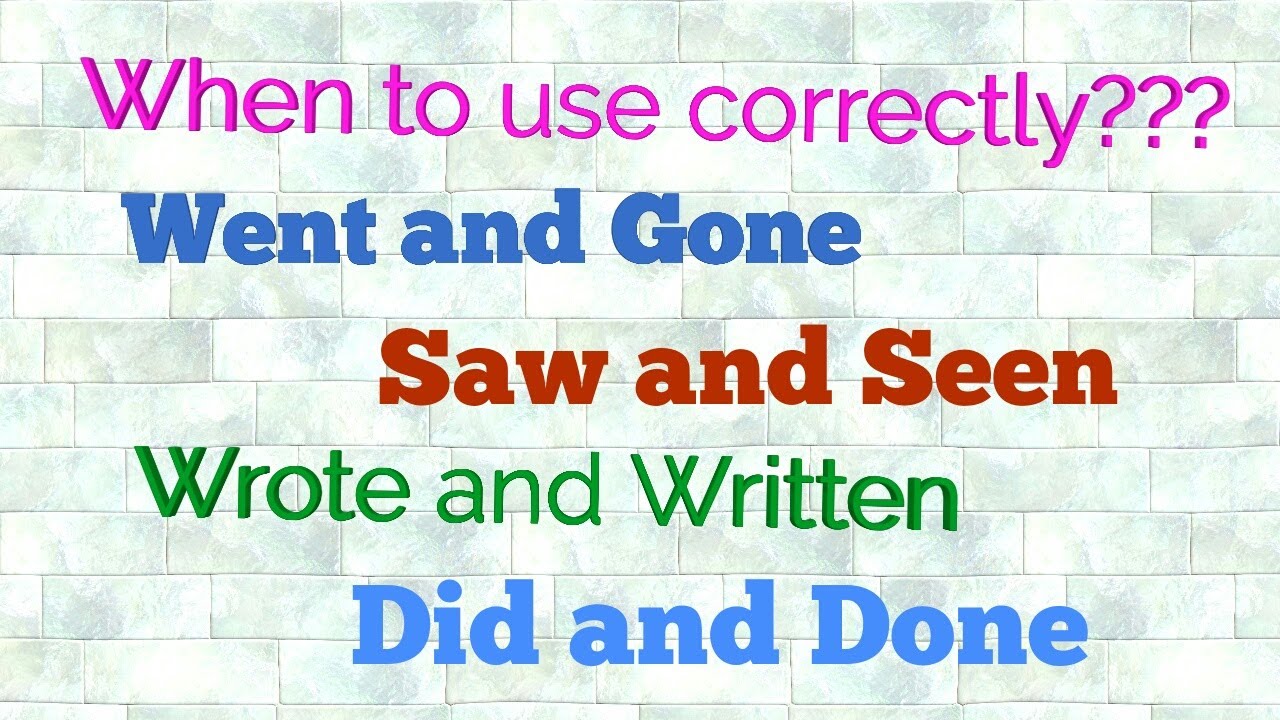 Correct Usage of Went vs Gone|Saw vs Seen| Wrote vs Written|Did vs Done|Teacher Ai R
