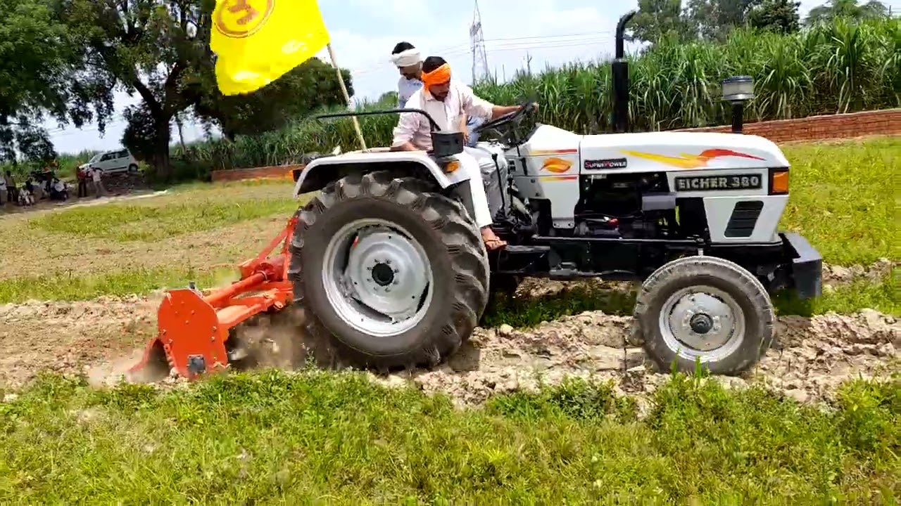 Eicher 380 super power 45hp 14.9x28 with 7feet rotavater