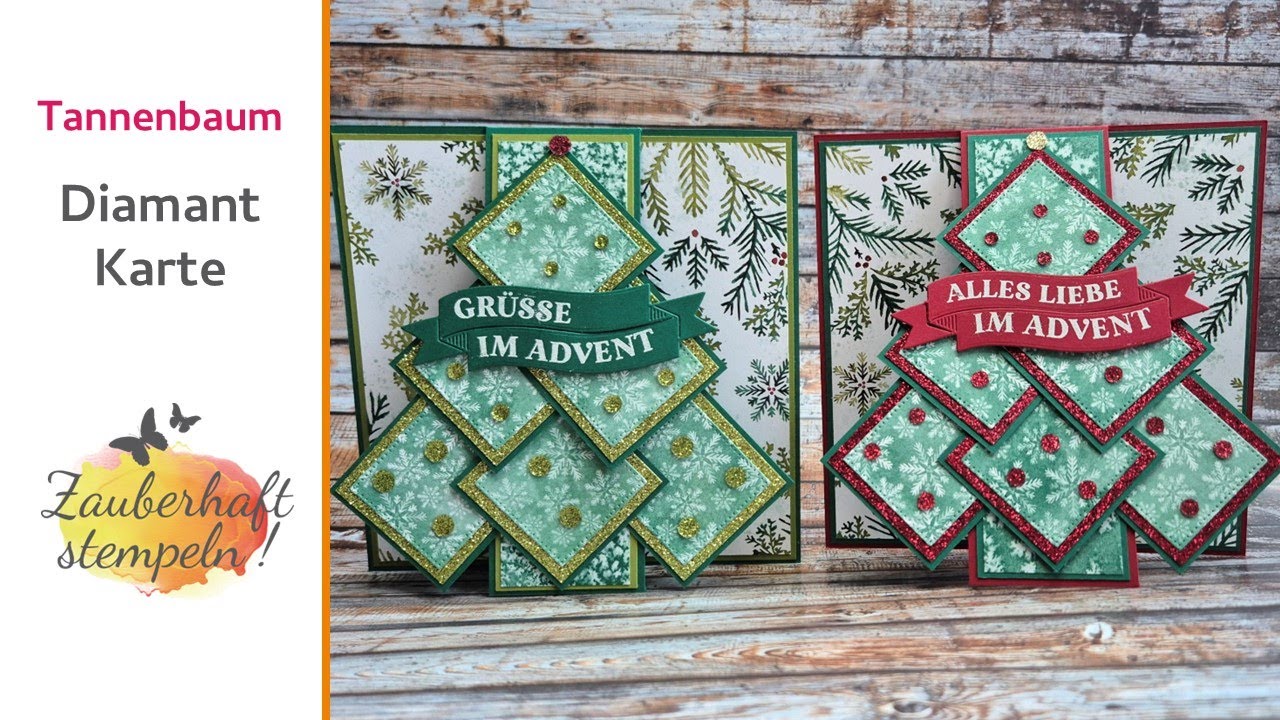 💎🎄Tannenbaum Diamant Karte | besondere Weihnachtskarte | TRADITIONELLE ETIKETTEN | Stampin’ Up | DIY