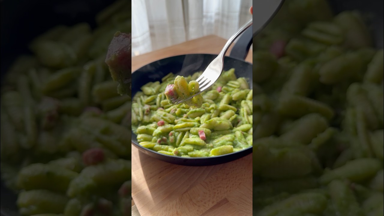Pasta con crema di broccoli e pancetta 💚 #ricettafacile