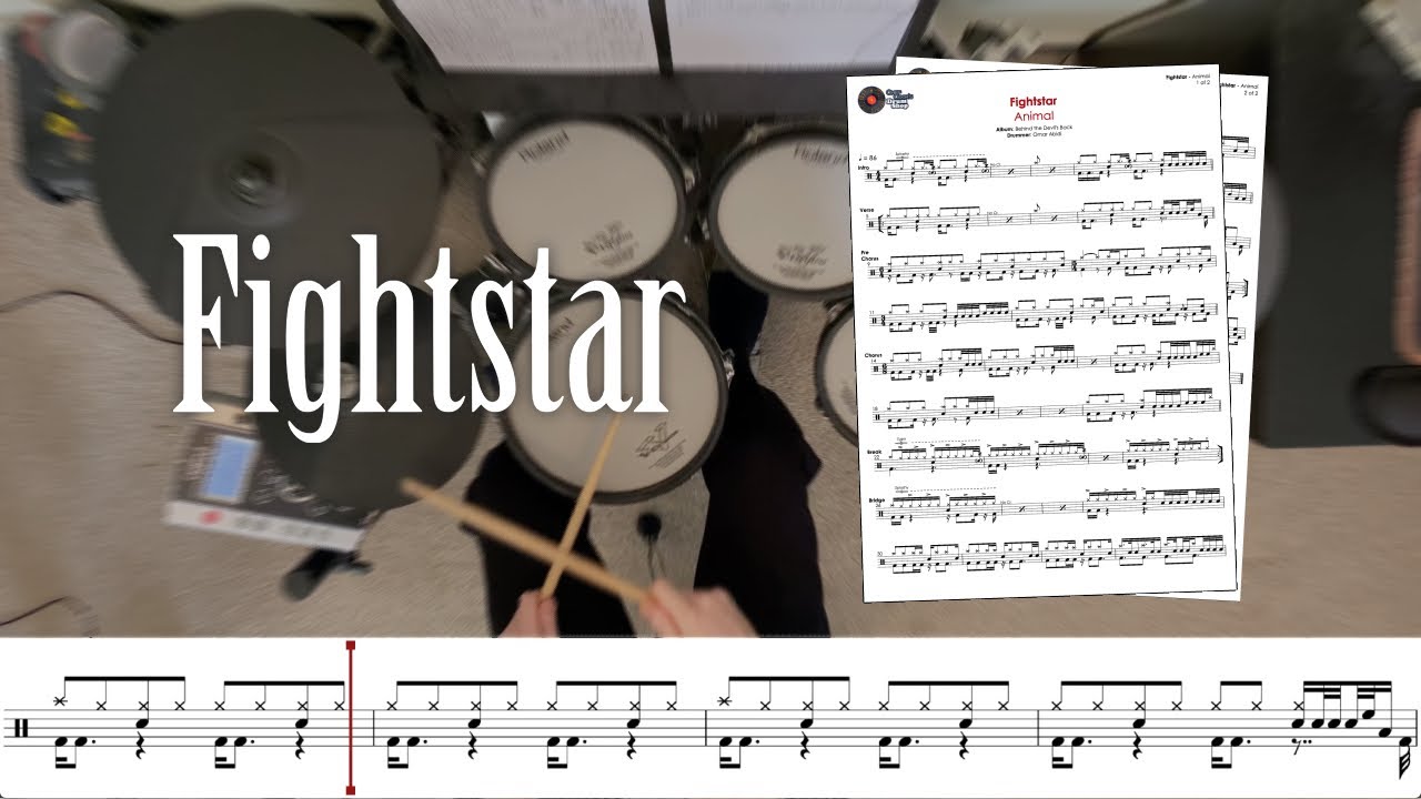 Fightstar - Animal - Transcription Available - Drum Cover by Chef Cook