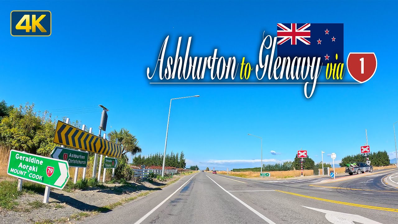 Driving from Ashburton to Glenavy on New Zealand State Highway 1