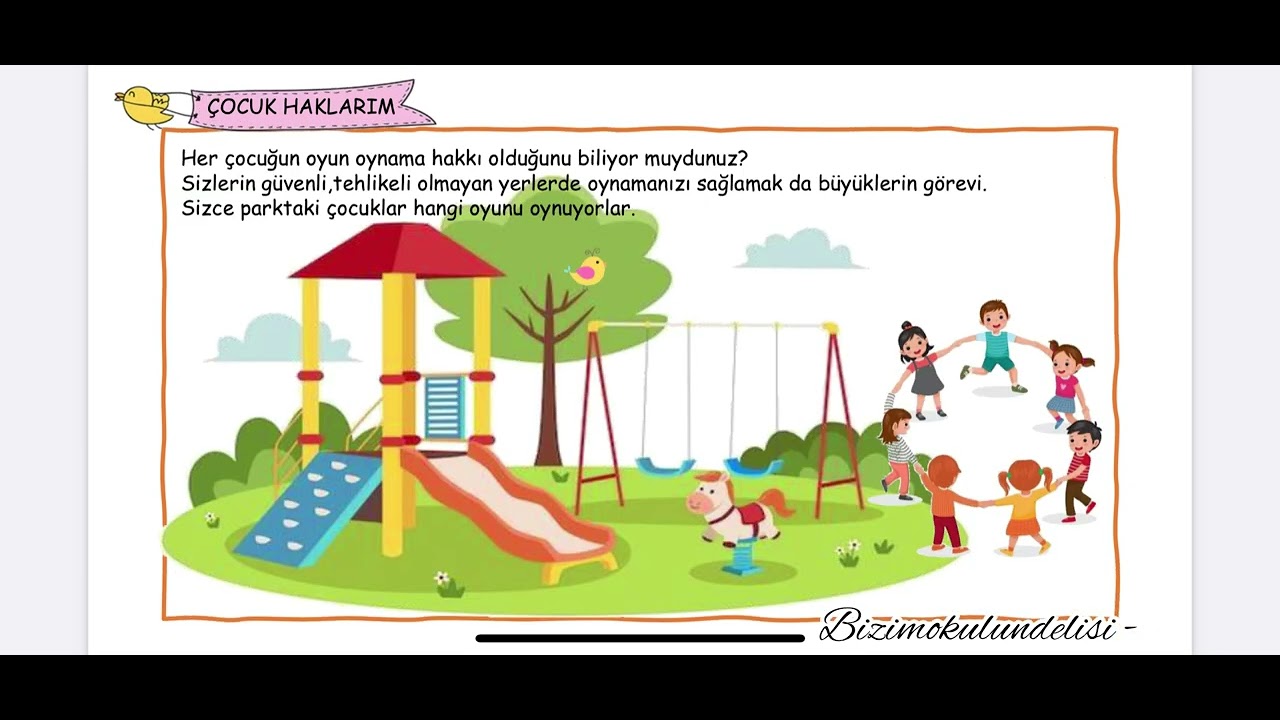 Çocuk Hakları - Dünya Çocuk Günü - Okul öncesi yaş grubuna uygun