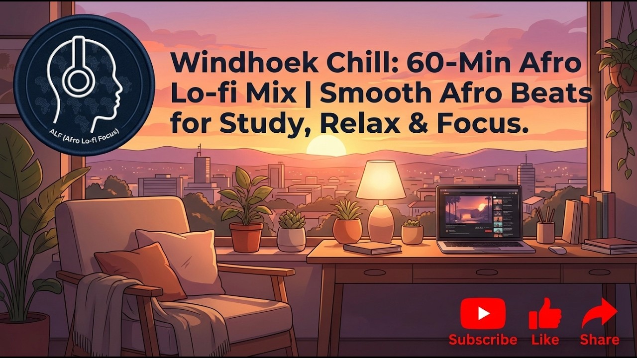 Windhoek Chill: 60-Minute Afro Lo-fi Mix | Smooth Afro Beats for Study, Relax & Focus