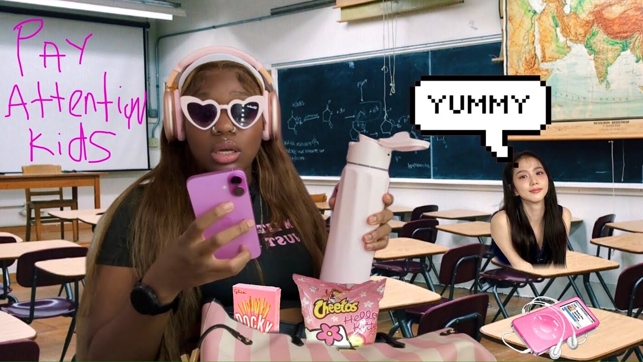 ASMR Rich girl comes to school with all pink acting bougie ￼