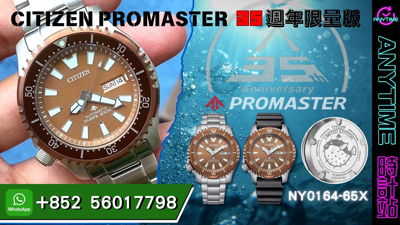 【又到潛水錶出動的時候】CITIZEN PROMASTER 35週年限量版啡面雞泡魚潛水錶NY0164-65X｜WhatsApp 查詢：852 56017798