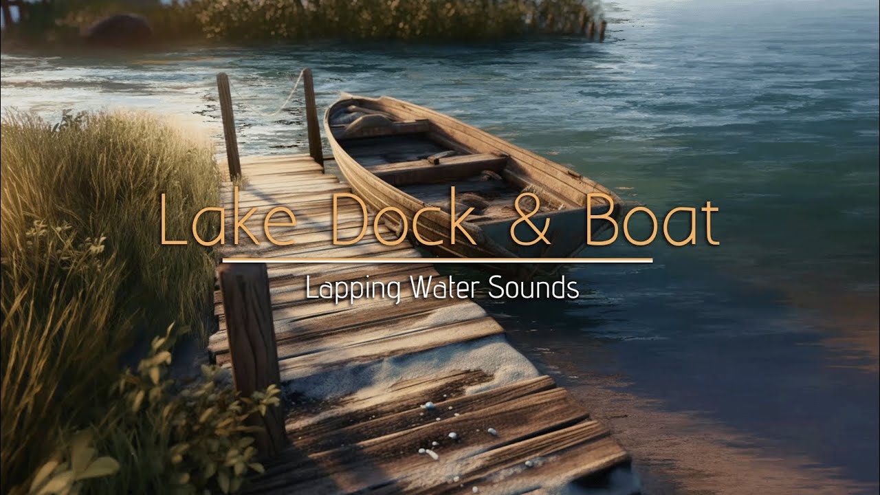 Lapping Water Sounds | Water Caresses Lake Dock & Boat
