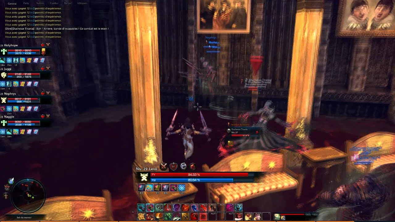 Tera (beta) gameplay : 1st Boss Sinistral Manor (Warrior pov) Duchess Tirania