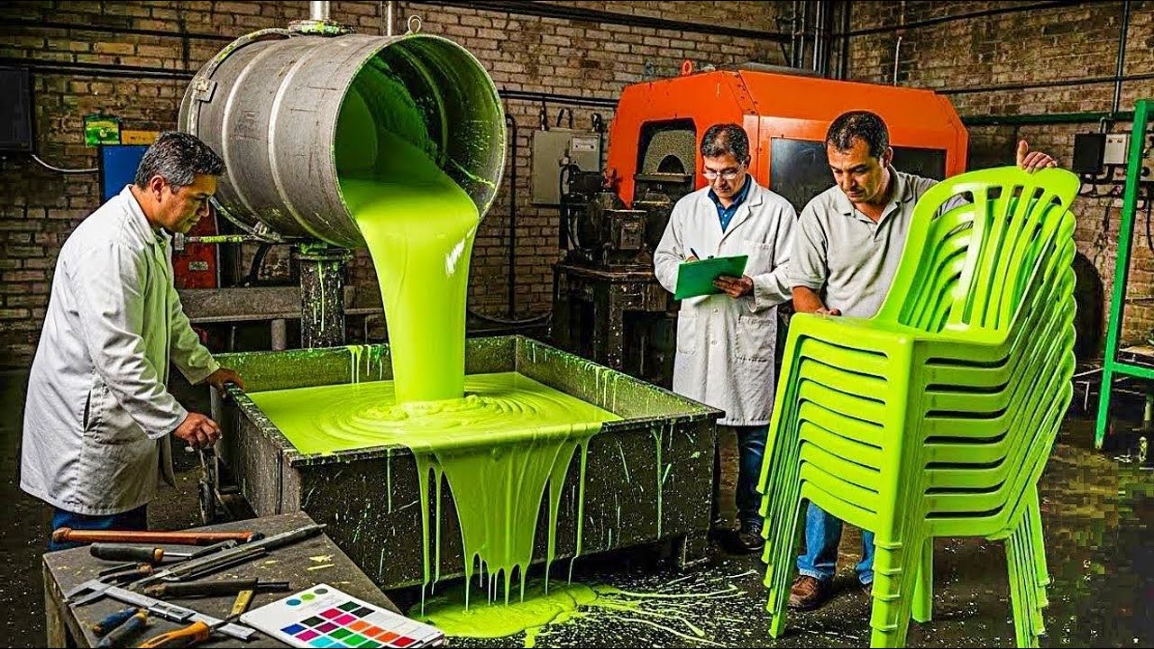 Inside the Recycling Plant — How Old Plastic Chairs Become New Plastic Chairs (FULL PROCESS)