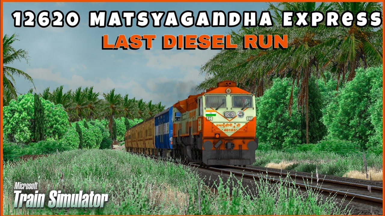 12620 Matsyagandha Express | Last Diesel Run | Konkan-IR | Msts-Openrails | #msts  #trainsimulator |