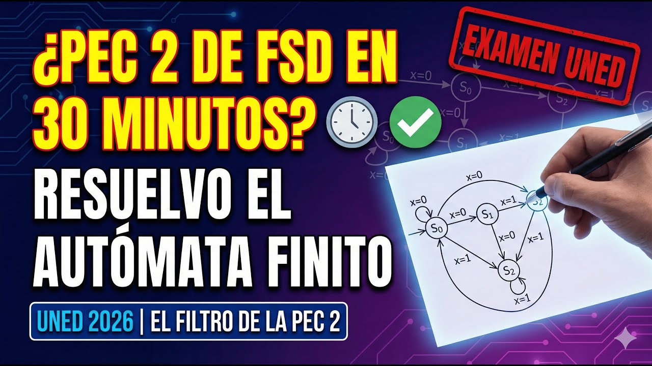 ¿PEC 2 de FSD en 30 MINUTOS? ⏱️ Resuelvo el Autómata Finito (UNED 2026)