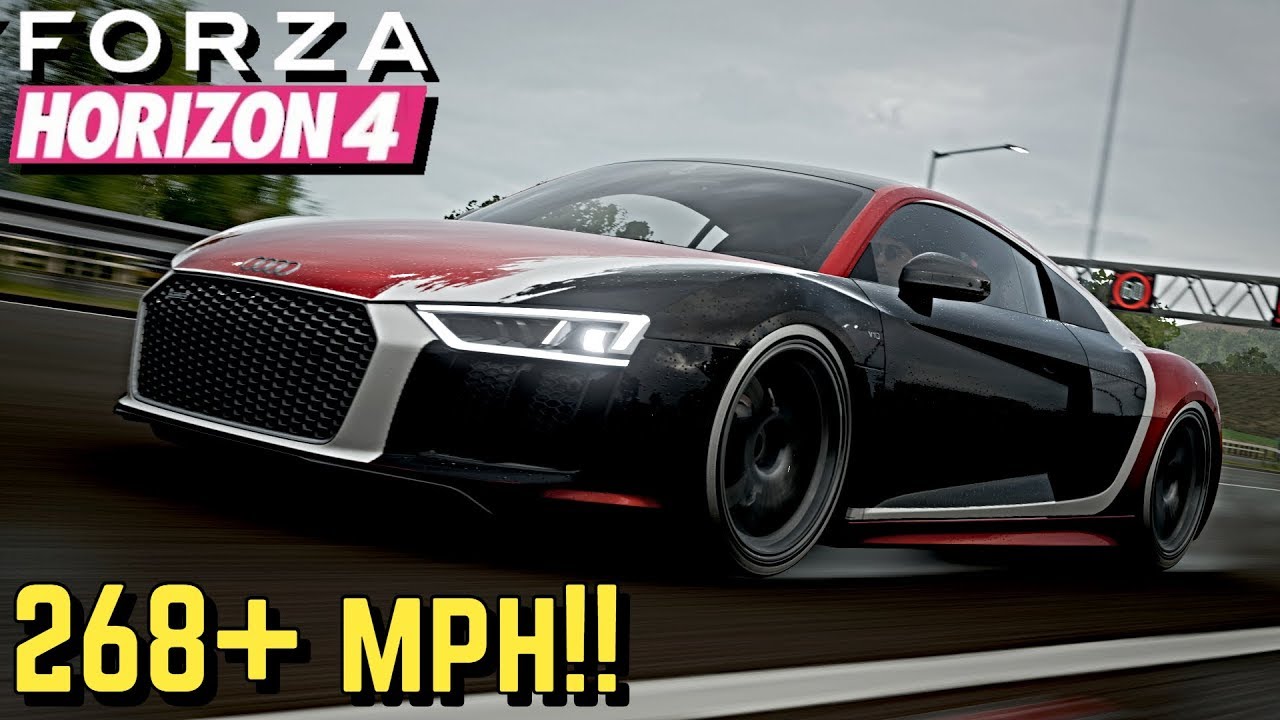 FORZA HORIZON 4 - 268+ MPH Audi R8 V10 Plus Tutorial!!
