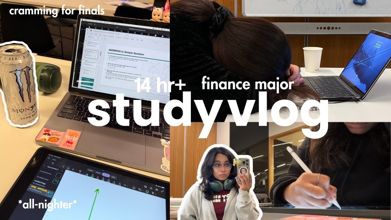 *brutally realistic* 24hrs BEFORE MY EXAM VLOG 👩&zwj;💻 finance major, intense cram, 6 hrs at library