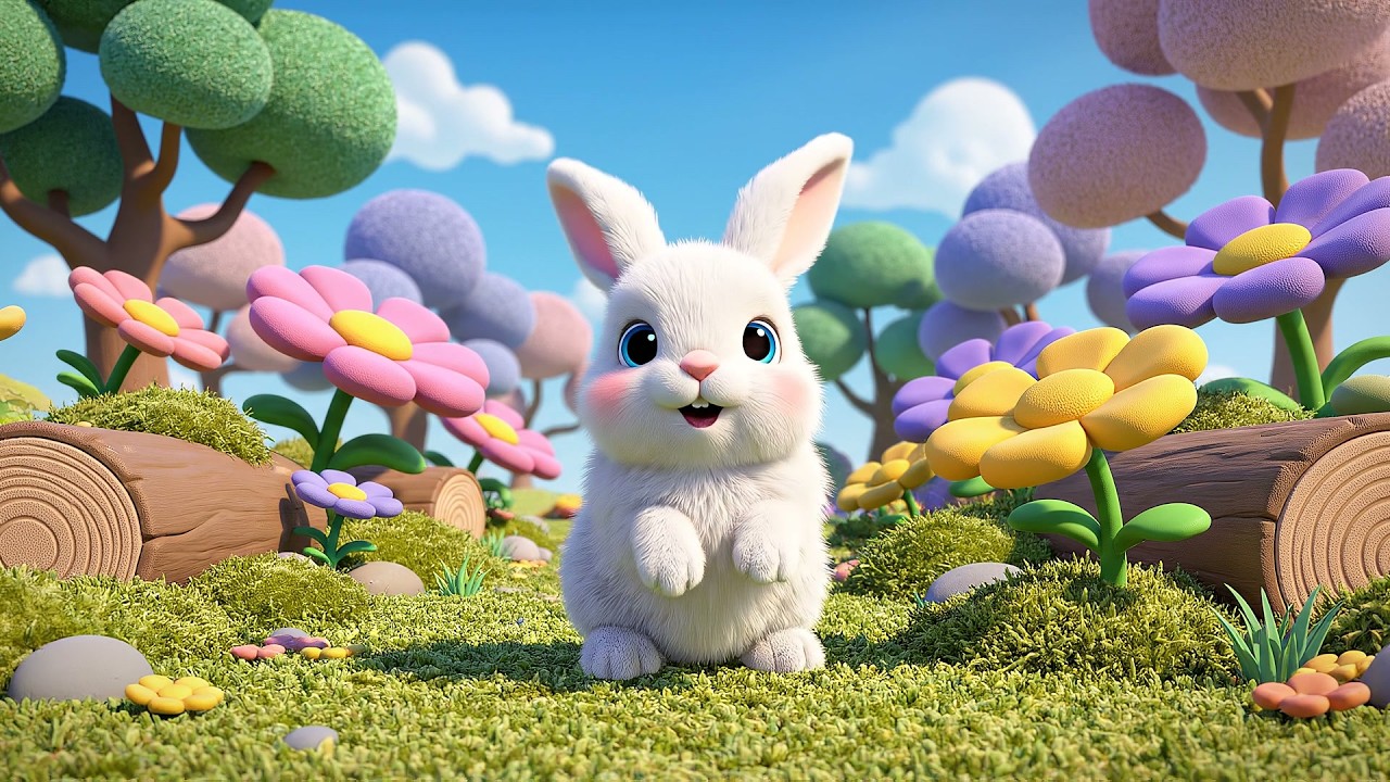 Five Little Sunny Bunnies Hop Hop Hop | Fun Animal Song & Nursery Rhymes