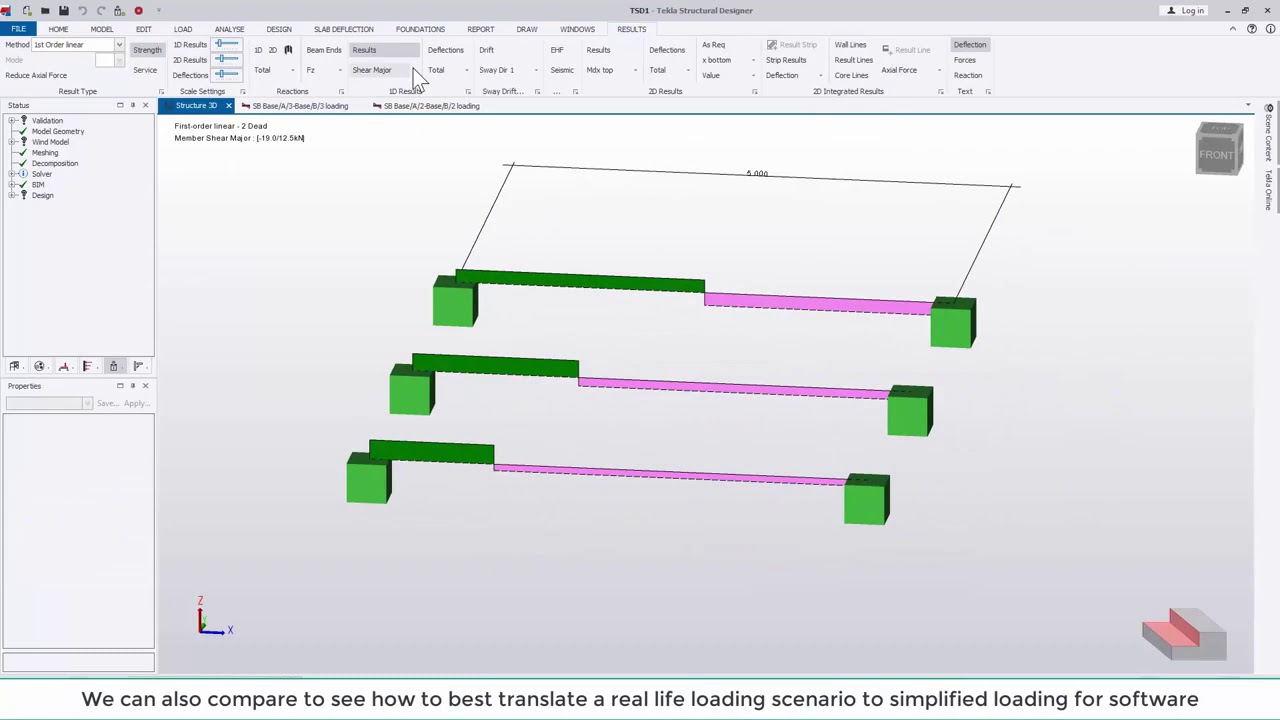 Tekla Structural Designer 2020   Load analysis view