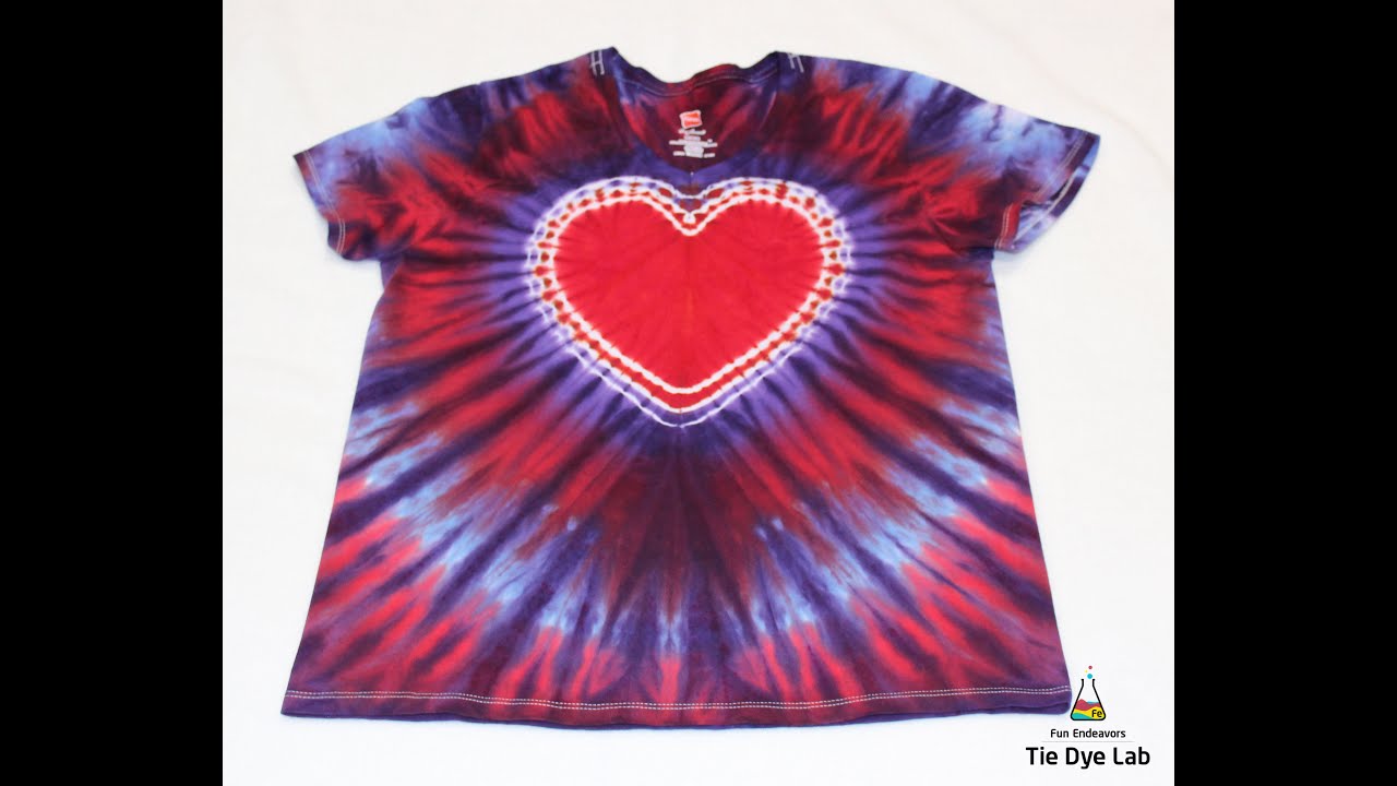 How To Make An Incline Heart Tie Dye Shirt With Liquid Dye and Dark Purple Accents