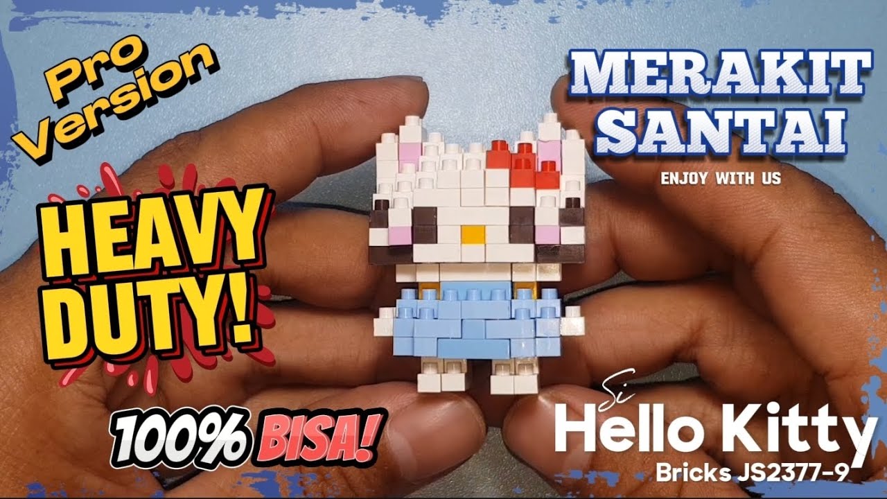 Merakit santai Hello Kitty Blue dress mini bricks JS2377-9
