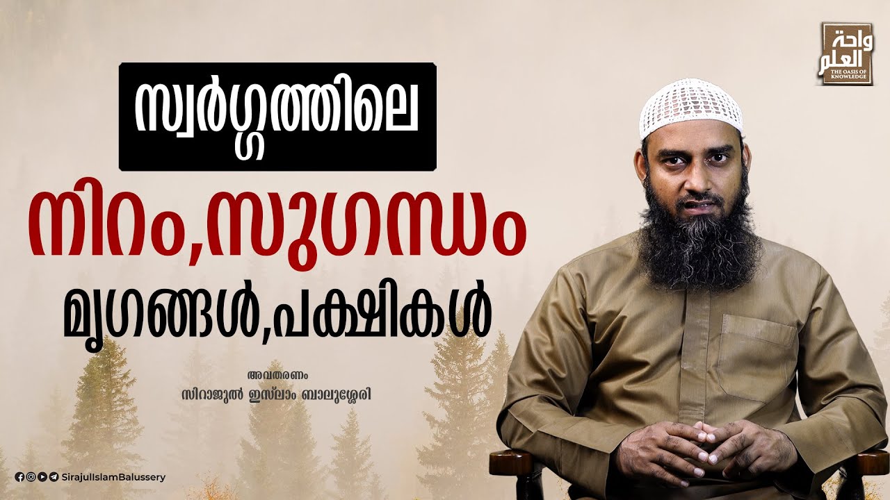 സ്വർഗ്ഗത്തിലെ നിറം, സുഗന്ധം, മൃഗങ്ങൾ,പക്ഷികൾ | Sirajul Islam Balussery