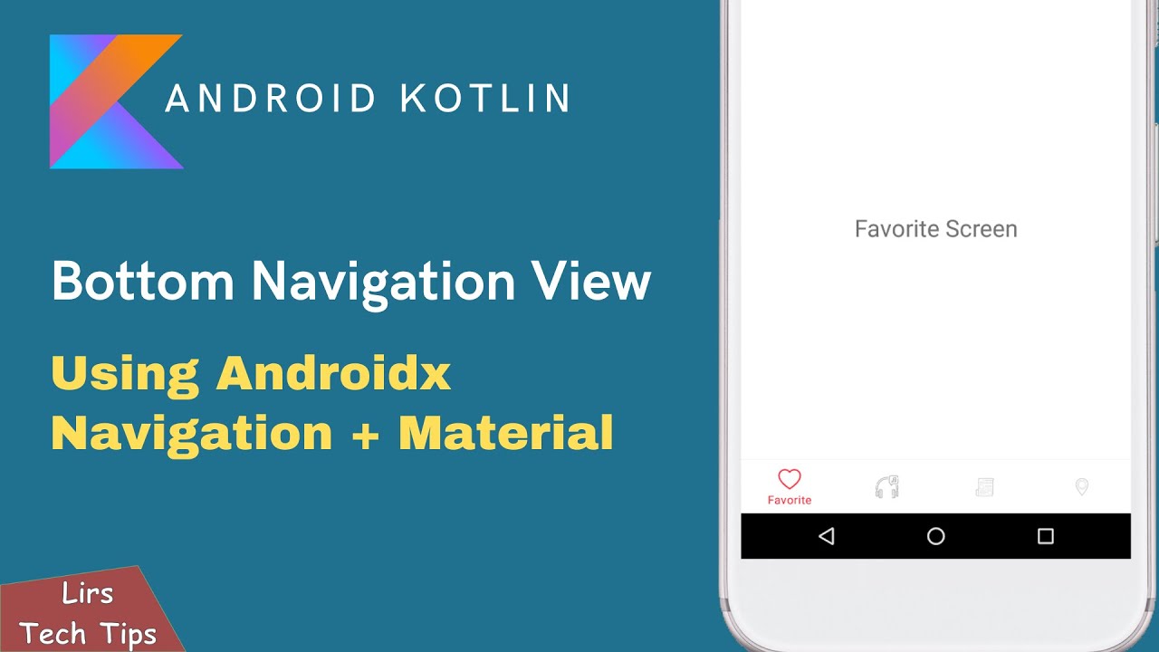 Android Kotlin: Bottom Navigation View | Using Androidx Navigation + Material
