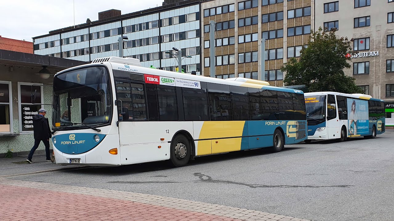 Amazing Scania Lahti Scala Porin Linjat 12, line 6 Kauppatori-Sampola-Kauppatori, Pori