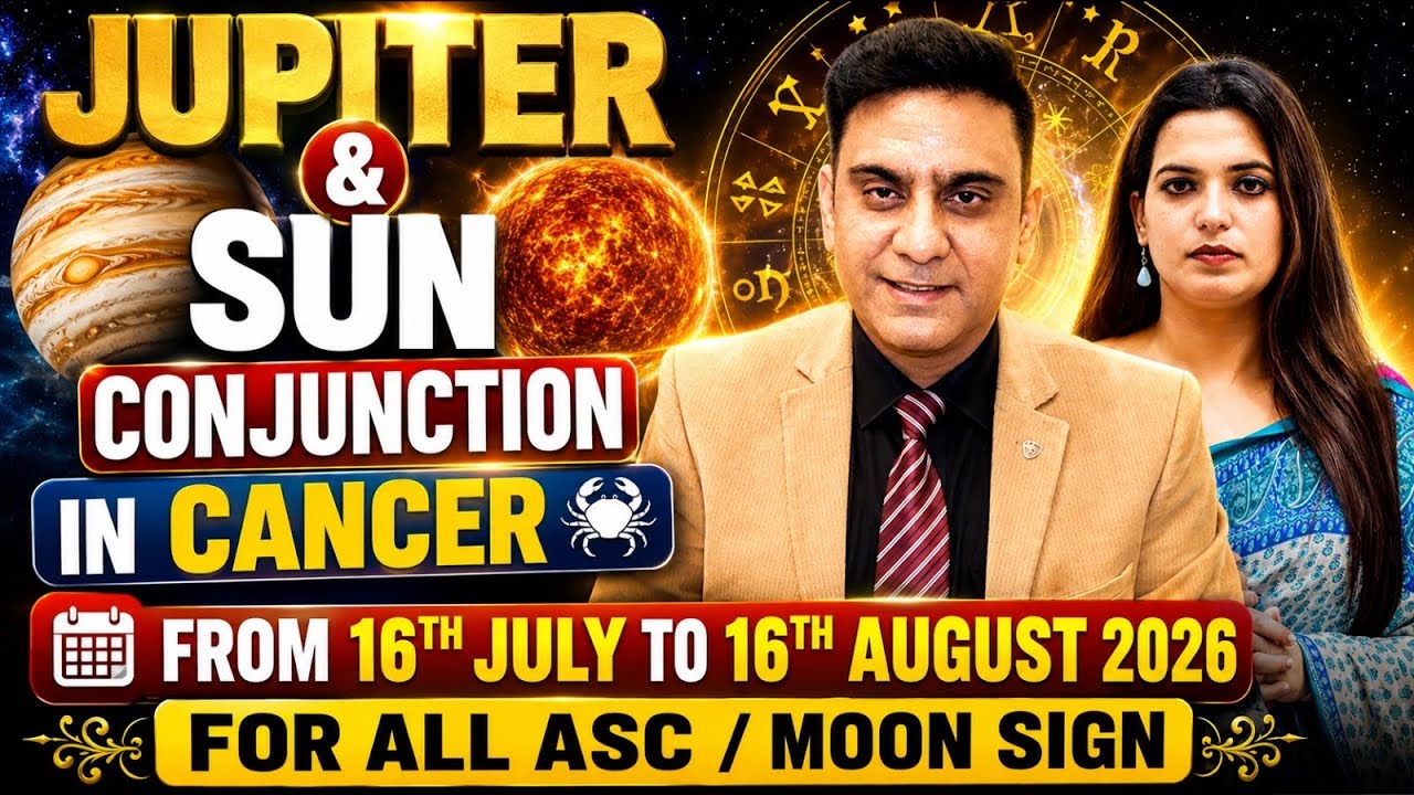 JUPITER+SUN CONJUNCTION IN CANCER FROM 16TH JULY TO 16TH AUGUST FOR ALL ASC\MOON SIGN | TRANSIT |