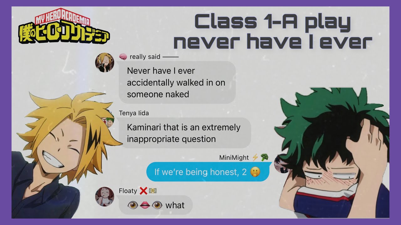 Bnha/mha ‘never have I ever’ groupchat (texting story)