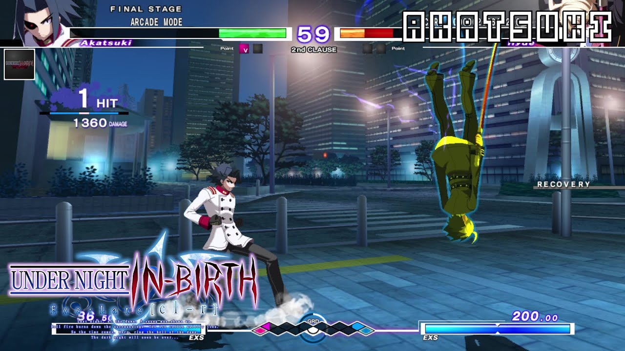 UNDER NIGHT IN-BIRTH Exe:Late[cl-r] - Arcade - Akatsuki