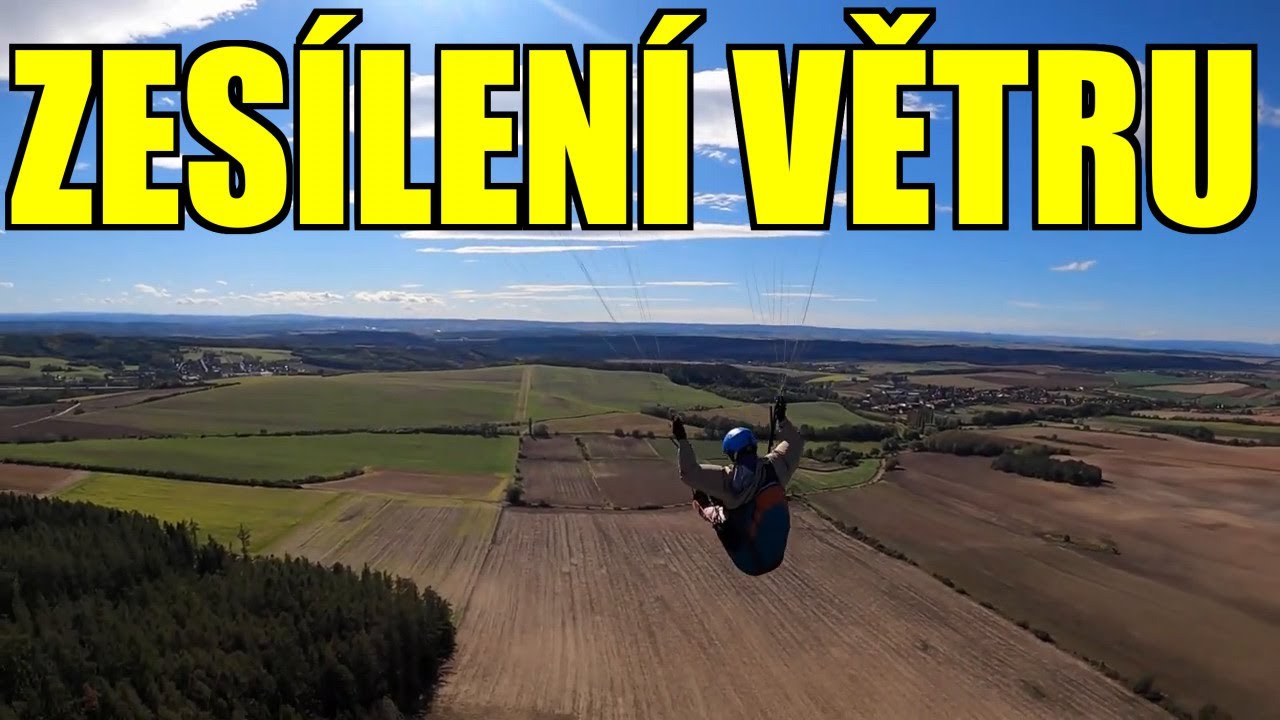 Paragliding Řevničov - 10 km návrat, zesílení větru, chase cam (4.10.2020)