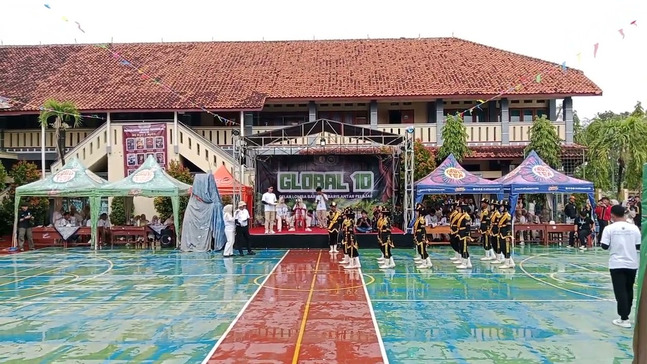 Penampilan Pasukan No urut 27 SMPN 1 PUSAKANAGARA di Global 10 SMAN 1 ANJATAN