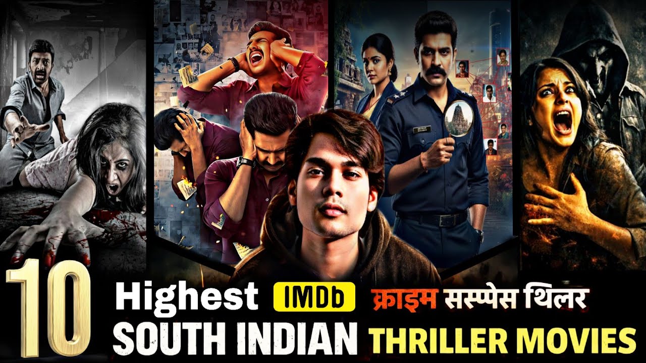 🎬 Top 10 South Indian Crime Thriller & Suspense Movies | IMDb Highest Rated Films in Hindi 🎥