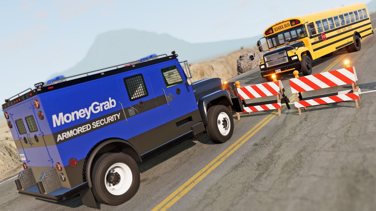 BeamNG Drive - How Much Damage Can Different Cars Do To The New School Bus