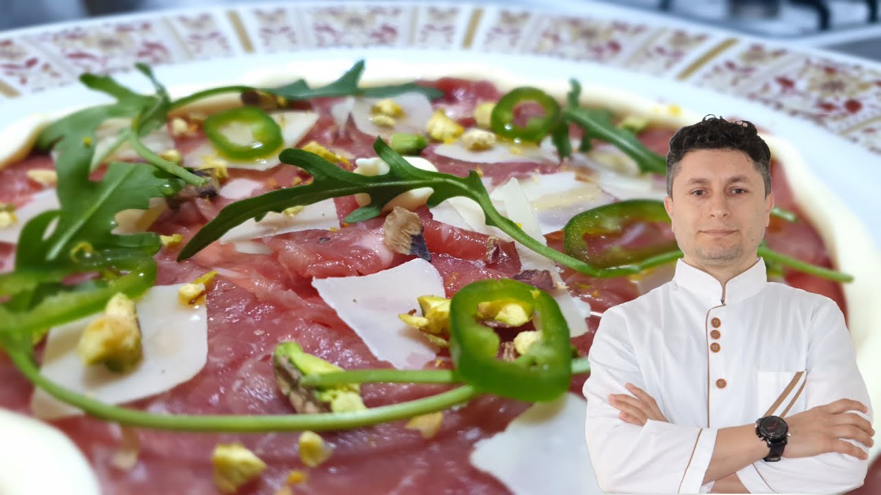 سلطه ايطاليه.كارباتشيو مع  لحم البقر اللذيذ Delicious Beef Carpaccio