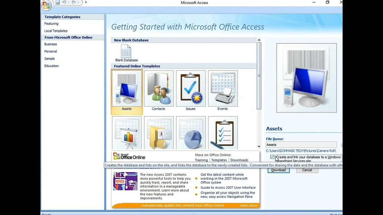 Microsoft Access templates explained