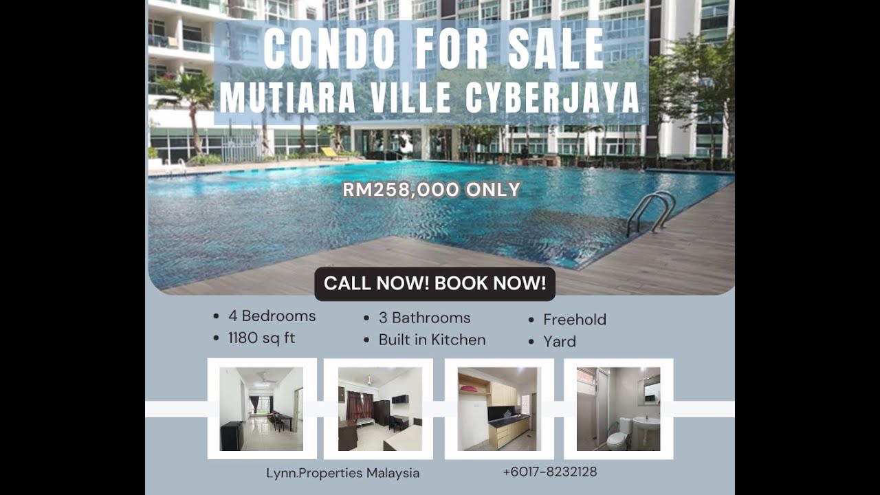 FOR SALE | Condo @ Mutiara Ville, Cyberjaya, Putrajaya, 4-Bedroom 3-Bath | Amazing Price