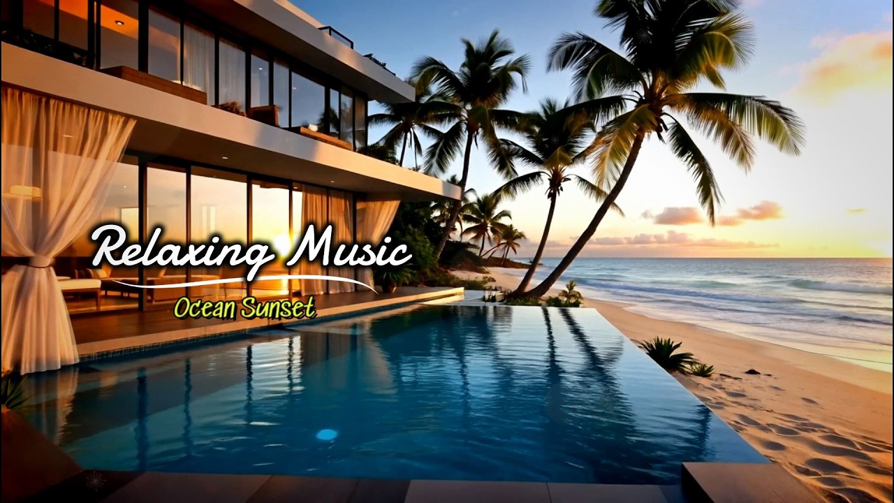 Relaxing Beach Sunset 🌊 Smooth Jazz for Calm Evening & Stress Relief